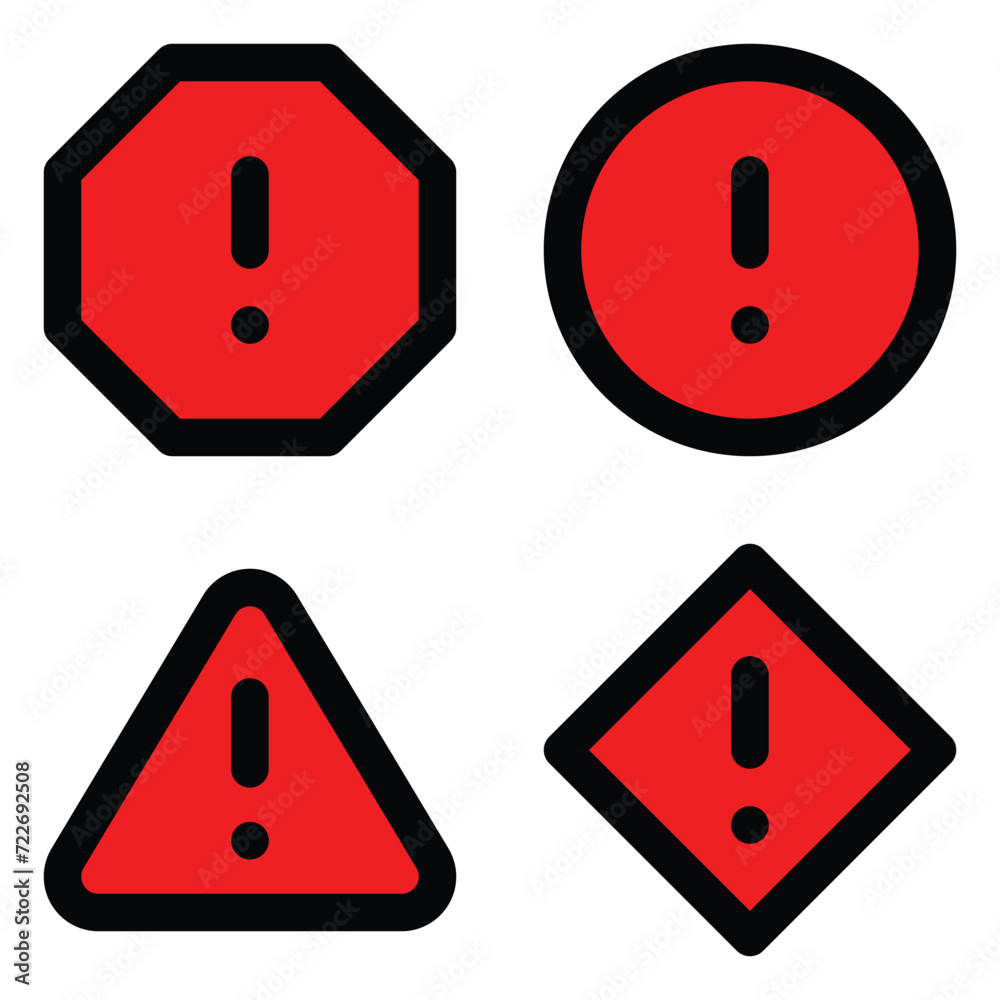 Vecteur Stock Hazard warning attention sign with exclamation mark ...
