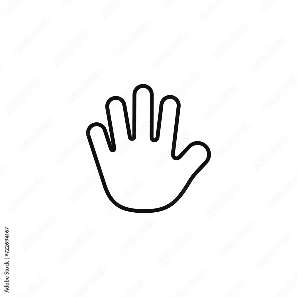 Hand line icon isolated on transparent background. Palm hand icon Hand line icon isolated on transparent background. Palm hand icon