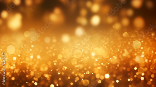 Immerse in a mesmerizing golden blur background adorned with stars, bathed in light gold and dark amber hues, featuring captivating bokeh elements.