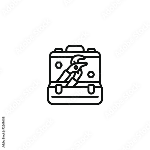 Toolbox line icon isolated on transparent background