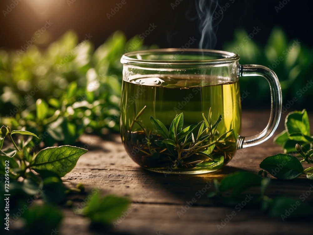 a cup of green tea 