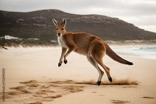 kangaroo on the beach