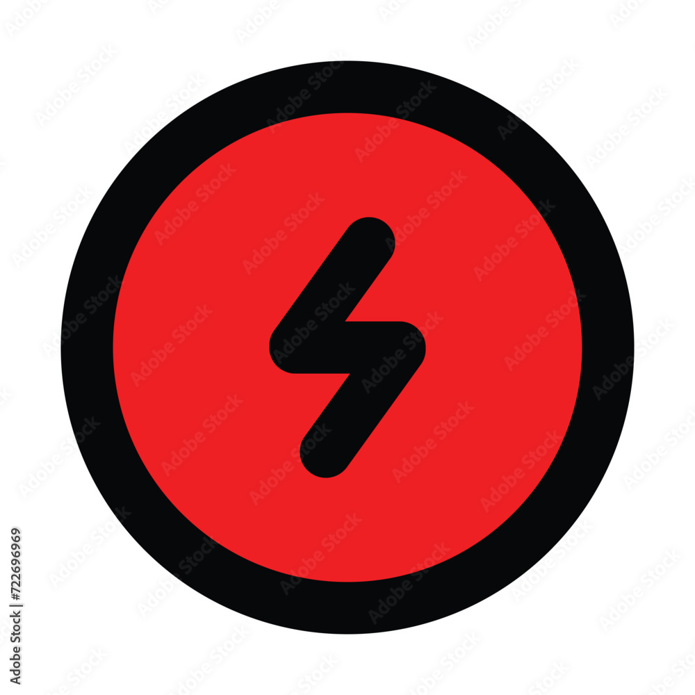 high volt danger caution sign of red circle alert electrical hazard traffic warning danger icon design vector flat design for website mobile isolated on white Background high volt danger caution sign of red circle alert electrical hazard traffic warning danger icon design vector flat design for website mobile isolated on white Background