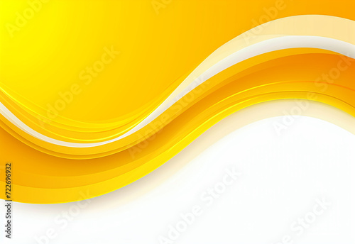 Abstract Yellow White Wave Background Design with Empty Space for Text