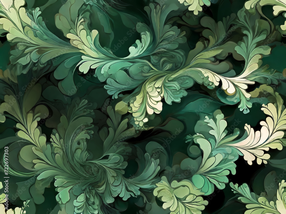 Harmony in Nature Exploring Fractal Patterns in Green Tones with Shadows, Light, and Ink Harmony in Nature Exploring Fractal Patterns in Green Tones with Shadows, Light, and Ink