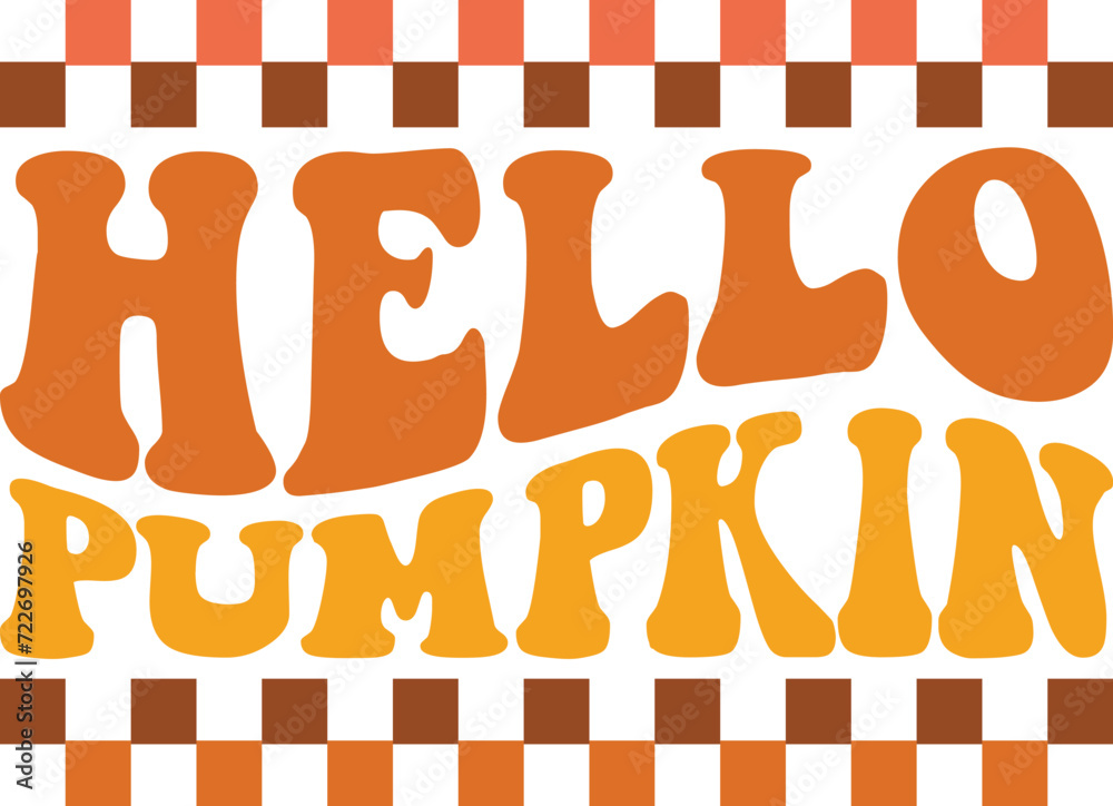 Retro Fall And Pumpkin Svg Design, Hello Fall Cozy Pumpkin Season, Groovy Fall Pumpkin png, thanksgiving svg,