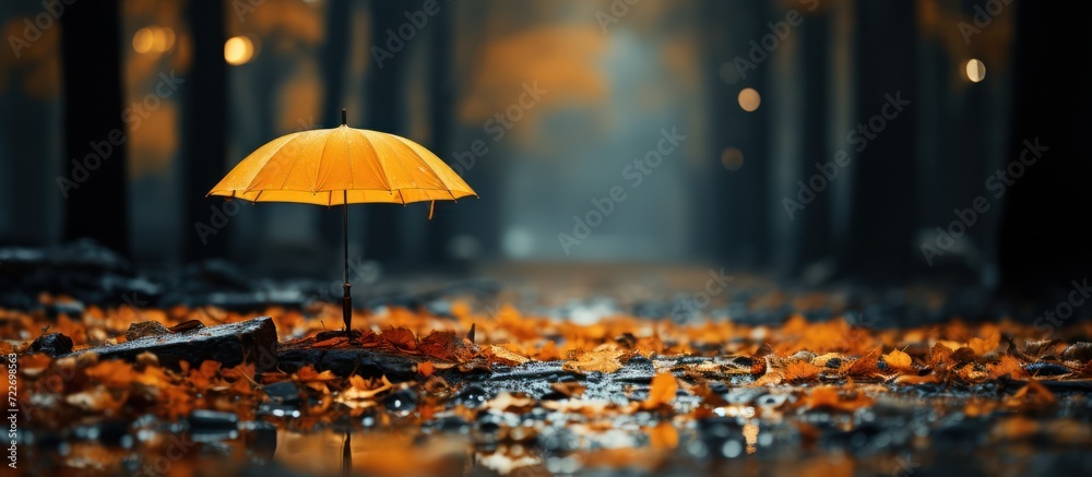 Umbrella with Rainy Weather Concept, rainy background