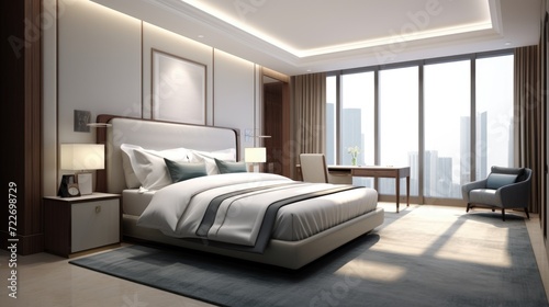 Luxury bedroom interior design. Generative AI