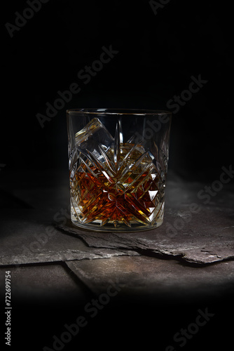 Creatively lit Whisky Glass
