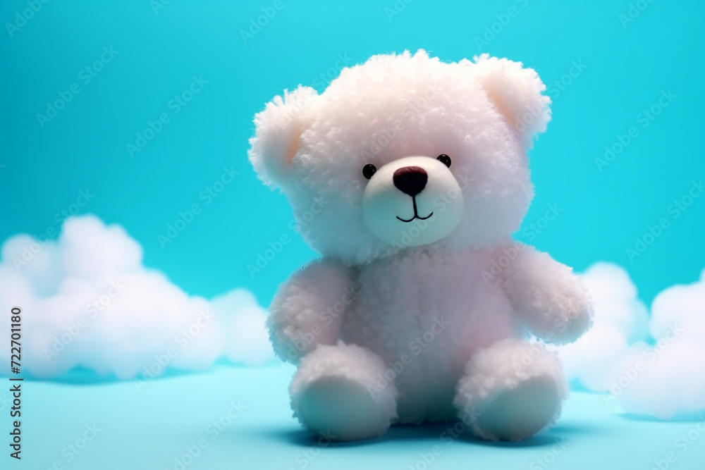teddy bear on blue background teddy bear on blue background