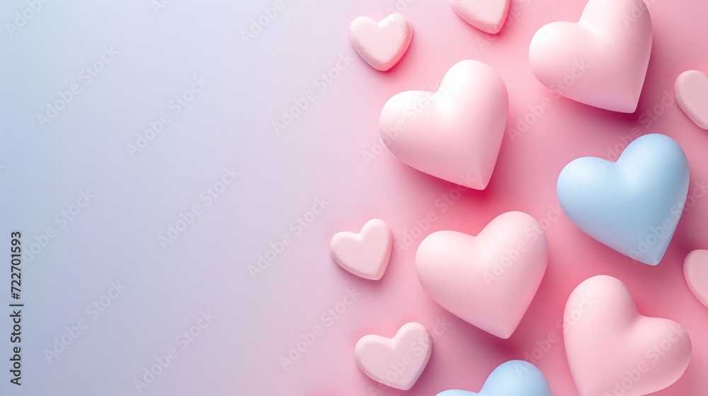 Clean minimalistic valentines background pastel colors