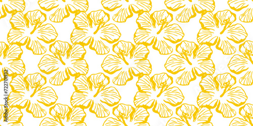Wallpaper Mural Hand drawn flower art seamless pattern illustration. Tropical hibiscus nature floral background in vintage art style. Spring season painting print.	
 Torontodigital.ca
