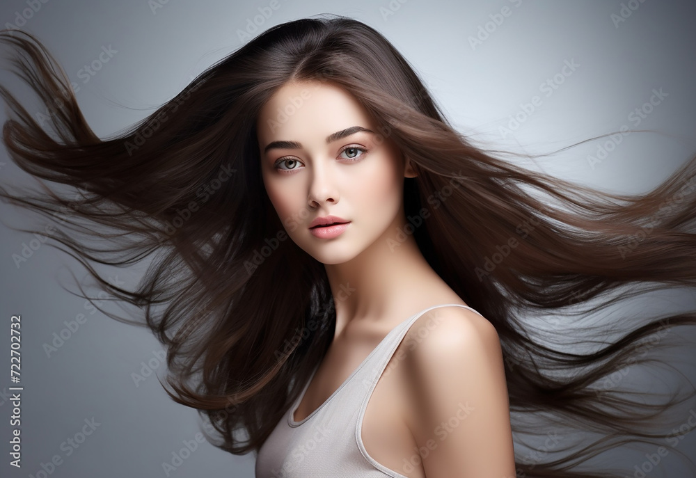 Beauty girl with long and shiny wavy Hair ,coloring and toning, shatush and balayash . Beautiful woman model with curly hairstyle Beauty girl with long and shiny wavy Hair ,coloring and toning, shatush and balayash . Beautiful woman model with curly hairstyle