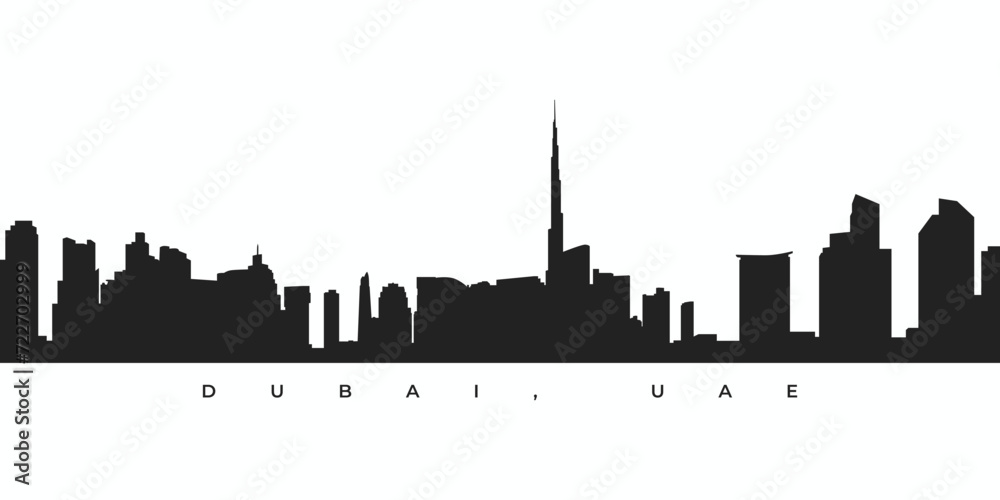 Fototapeta premium Dubai city skyline silhouette