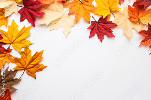 Warm autumn leaves frame the season s natural palette in a Thanksgiving motif. AI Generative.