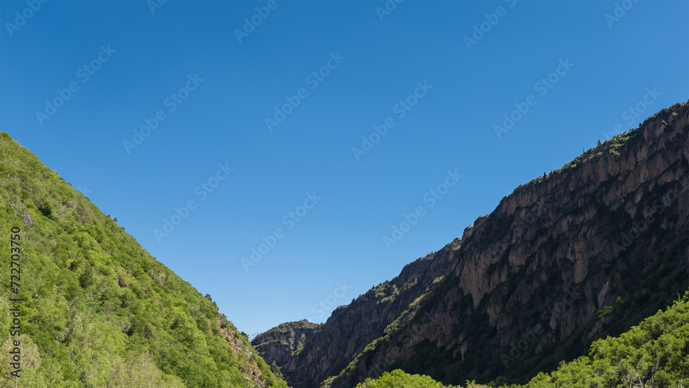 mountain landscape with blue sky:ai generated