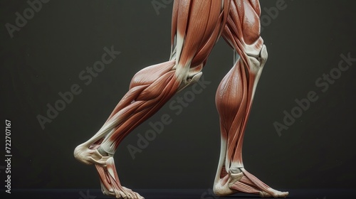 Human Leg Musculature, Illustrating the Complex Network of Power and Mobility photo