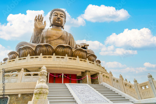 Tian Tan Buddha at the Po Lin monastery in Ngong Ping, Lantau island, Hong Kong, China photo