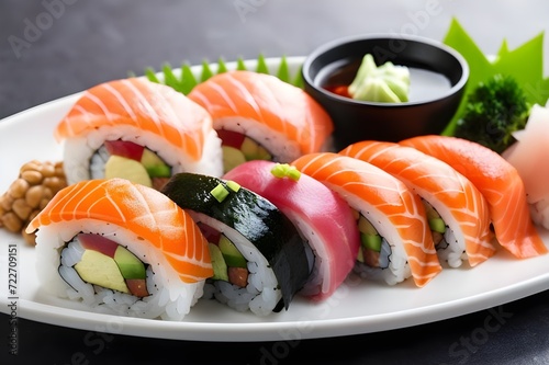  Mouthwatering-sushi-platter-featuring-an-array-of-colorful-and-expertly-crafted-rolls