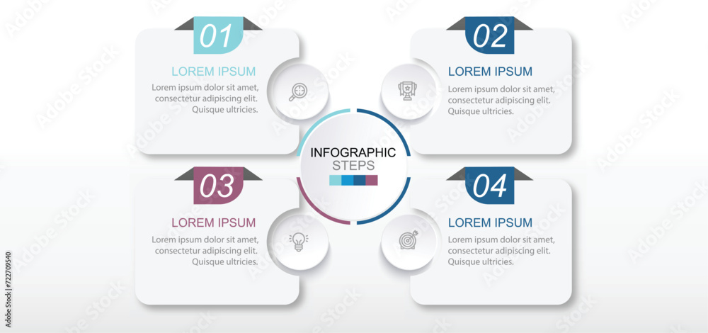 Business infographic circle design icons 4 options or steps premium vector Business infographic circle design icons 4 options or steps premium vector