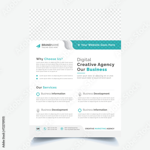 Annual report brochure flyer template, business advertisement, magazine ads, catalog vector layout in A4 size
