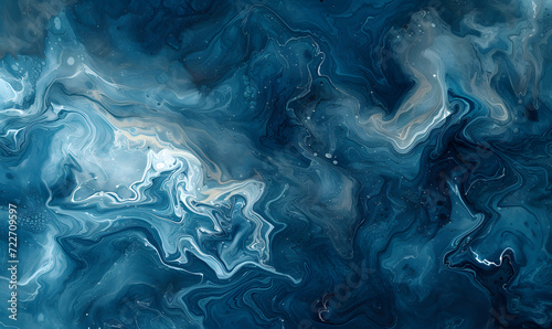 A dynamic abstract piece representing the swirling currents of a tidal pool, Generative AI
