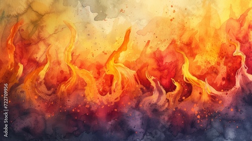 Watercolor fire texture background