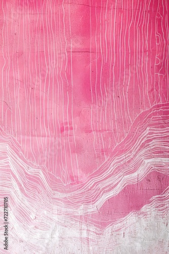 Line Drawing on a Pink Background in the Style of Eroded Surfaces - Wood Engraving Light White and Red Grainy Noise Rectangular Fields Wallpaper created with Generative AI Technology