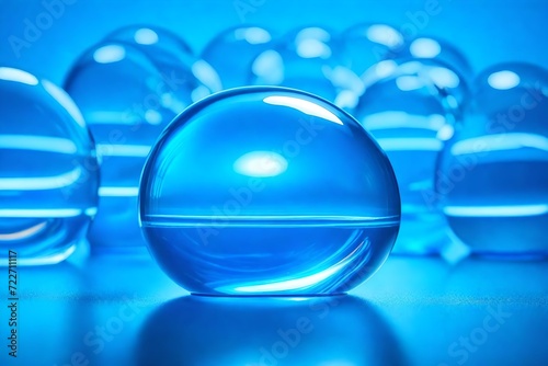 blue glass spheres