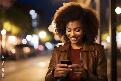 Woman smiling and holding a cell phone