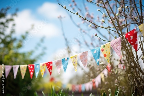 Easter Bunting: Hang Easter bunting in the backdrop for a festive and colorful scene.