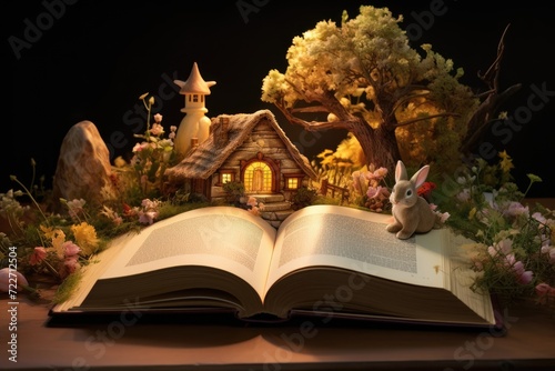 Easter Storybook: Incorporate an open Easter storybook into the scene for a charming narrative.