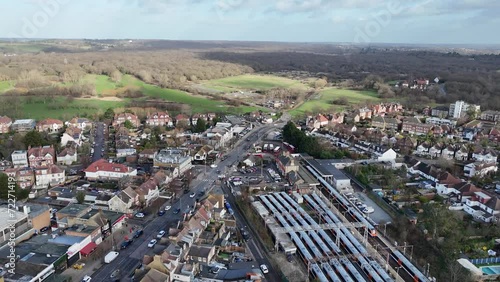 Ascending drone,aerial  North Chingford Station Road East London photo