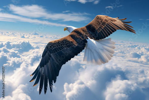 eagle flying high in the sky photo