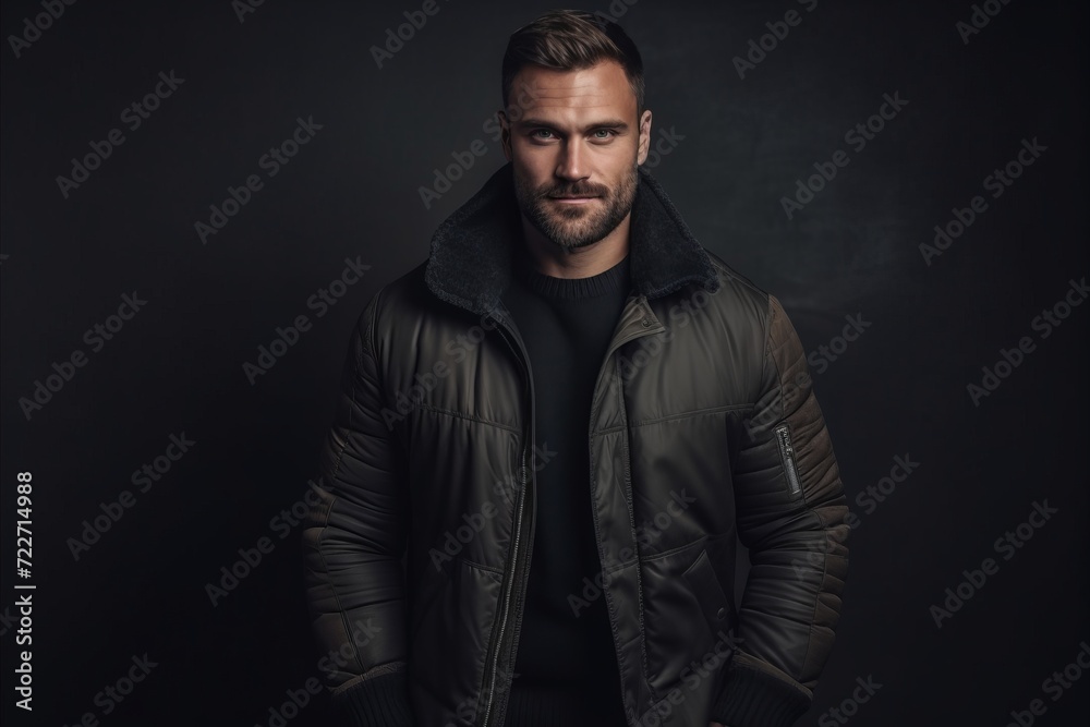 Portrait of a handsome man in a jacket. Men's beauty, fashion. Portrait of a handsome man in a jacket. Men's beauty, fashion.