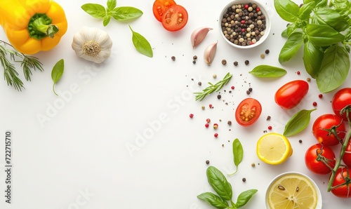 Italian ingredients on a white background