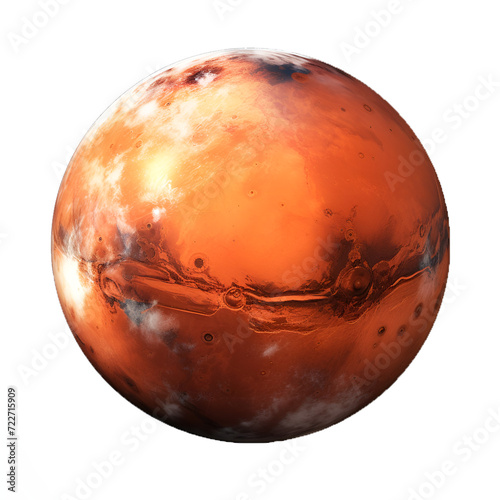 mars planet isolated on transparent background cutout