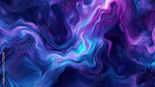  waves in bold metallic color tones creating a surreal abstract background, swirling patterns of deep purples and electric blues, ethereal energy pulsating, cosmic power, Illustration, digital art