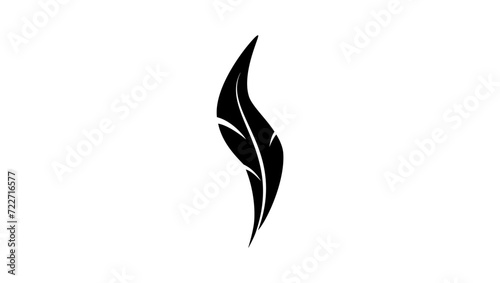 Feather logo , black isolated silhouette