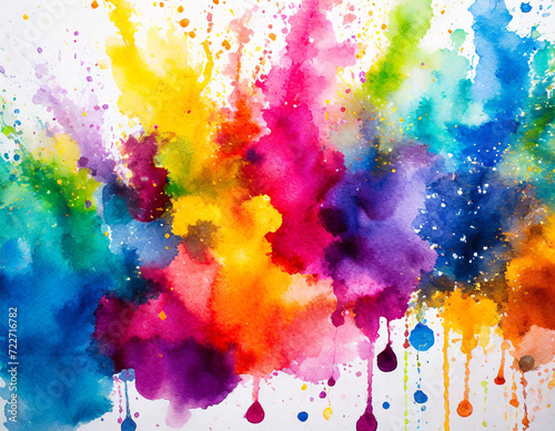 Colorful watercolor splatters pattern for abstract background