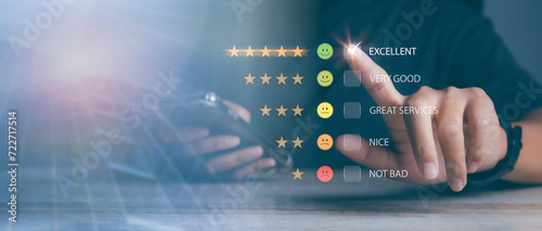 Valokuva Customer satisfaction experience excellent for service feedback review