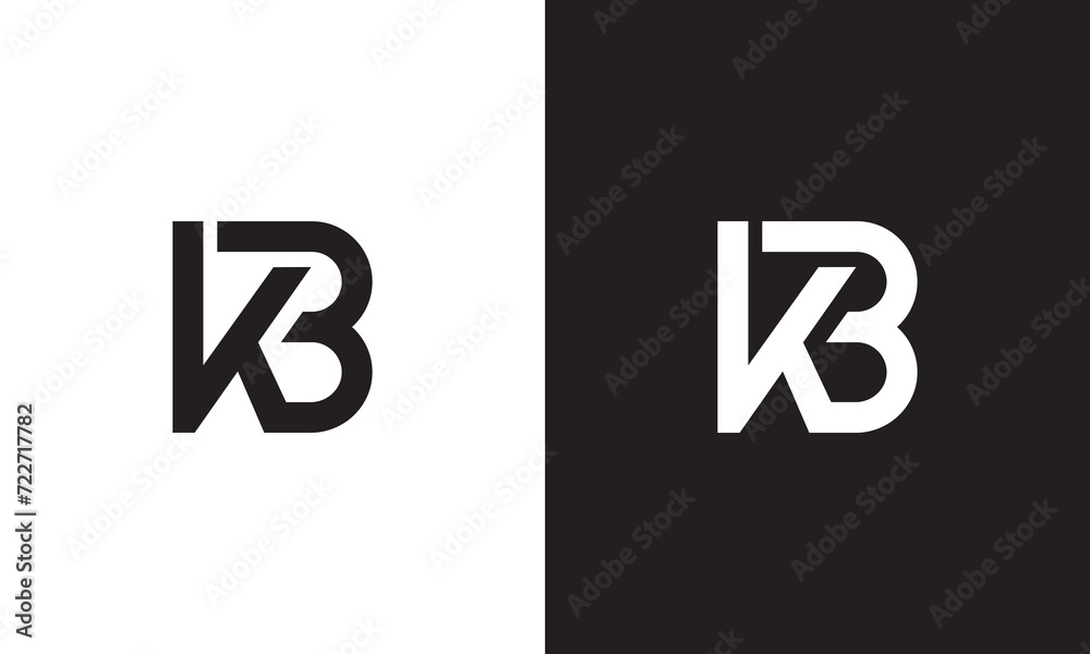 Fototapeta premium BK logo, monogram unique logo, black and white logo, premium elegant logo, letter BK Vector