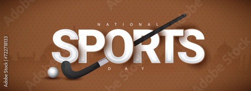 Creative vector design of National Sports day photo