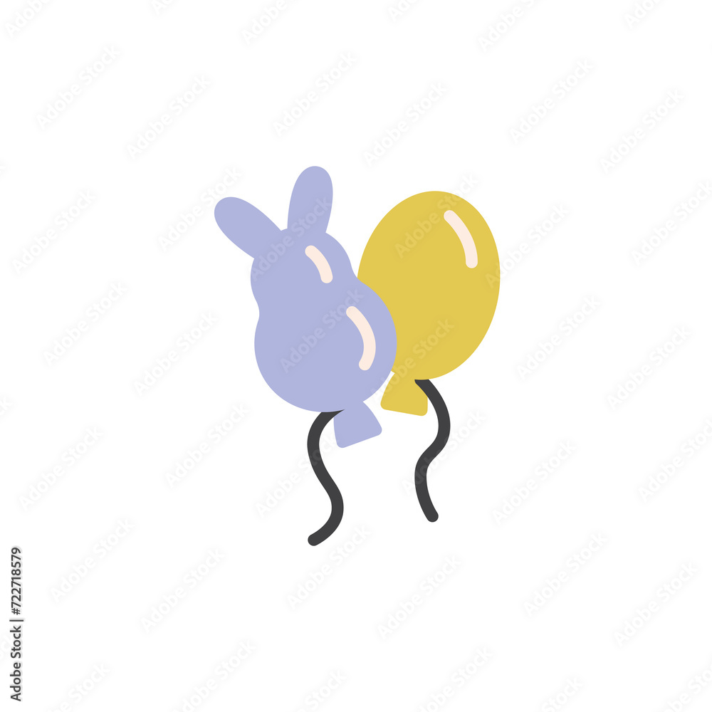 Easter Egg Balloons flat icon Easter Egg Balloons flat icon