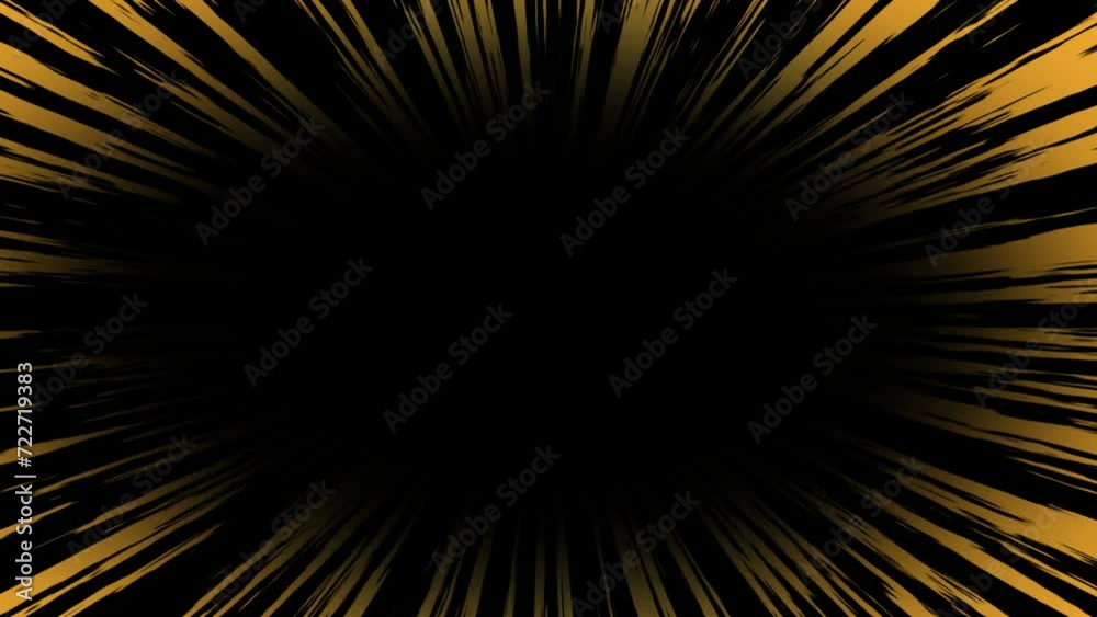 Golden Color Action Speed Lines | Comic Fast Speed Lines on Black Background Golden Color Action Speed Lines | Comic Fast Speed Lines on Black Background