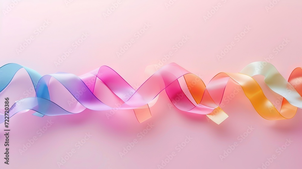 pink and yellow ribbons on the soft background