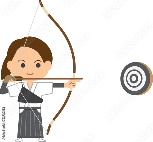 女子弓道選手のイメージイラスト