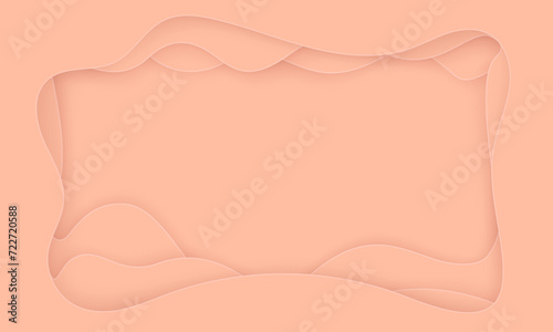 Peach Fuzz color paper cut style vector background