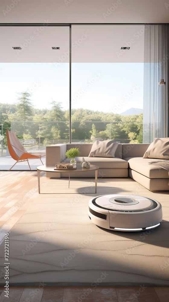 Fototapeta premium wireless futuristic vacuum hoover cleaning machine