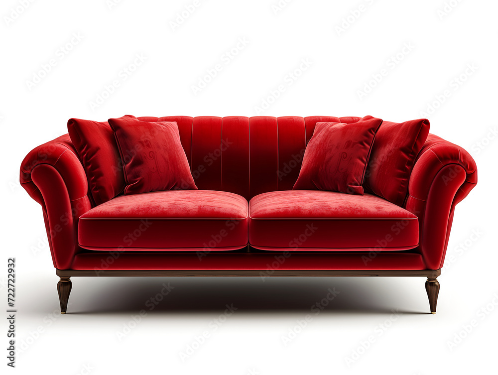 red sofa isolated on white background red sofa isolated on white background